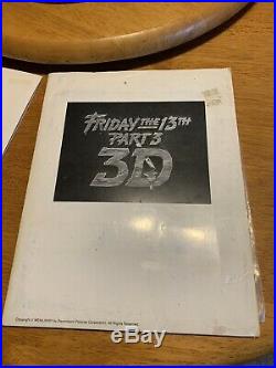 1982 FRIDAY THE 13TH PART 3-3D Jason MOVIE PRESS KIT With (7) Photos COMPLETE