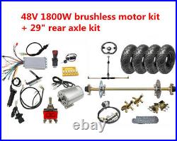 29 Rear Axle Kit Complete Wheels 48V 1800w Electric Motor Front Steering End