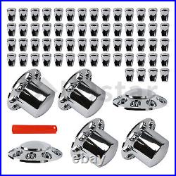 33mm Thread-on Nut Covers ABS Chrome Complete Axle Cover Kit For Semi Truck