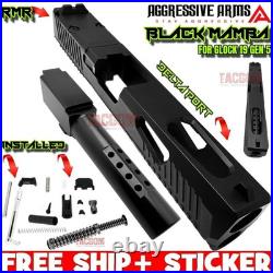 AGGRESSIVE ARMS BLACK MAMBA COMPLETE PORTED SLIDE BARREL For GLOCK 19 GEN 5
