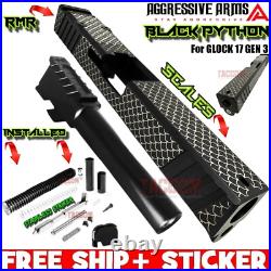 AGGRESSIVE ARMS BLACK PYTHON COMPLETE SCALES RMR SLIDE BARREL For GLOCK 17 GEN 3