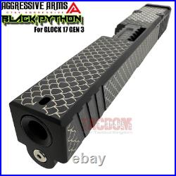 AGGRESSIVE ARMS BLACK PYTHON COMPLETE SCALES RMR SLIDE BARREL For GLOCK 17 GEN 3