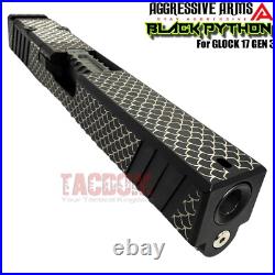 AGGRESSIVE ARMS BLACK PYTHON COMPLETE SCALES RMR SLIDE BARREL For GLOCK 17 GEN 3