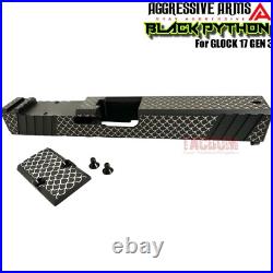 AGGRESSIVE ARMS BLACK PYTHON COMPLETE SCALES RMR SLIDE BARREL For GLOCK 17 GEN 3