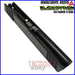 AGGRESSIVE ARMS BLACK PYTHON COMPLETE SCALES RMR SLIDE BARREL For GLOCK 17 GEN 3