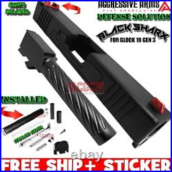 AGGRESSIVE ARMS COMPLETE DEFENSE SLIDE For GLOCK 19 GEN 3 BLK SHARX BARREL PARTS