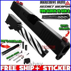 AGGRESSIVE ARMS COMPLETE SLIDE SECRET For GLOCK 19 GEN 3 SPIRAL BARREL + PARTS