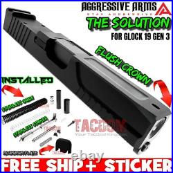 AGGRESSIVE ARMS COMPLETE SLIDE SOLUTION For GL0CK 19 GEN 3 RMR CUT BARREL