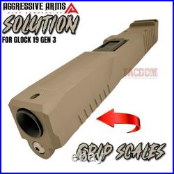 AGGRESSIVE ARMS COMPLETE SOLUTION FDE SLIDE For GLOCK 19 GEN 3 RMR SPIRAL BARREL