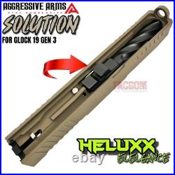 AGGRESSIVE ARMS COMPLETE SOLUTION FDE SLIDE For GLOCK 19 GEN 3 RMR SPIRAL BARREL