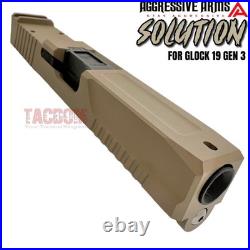 AGGRESSIVE ARMS COMPLETE SOLUTION FDE SLIDE For GLOCK 19 GEN 3 RMR SPIRAL BARREL
