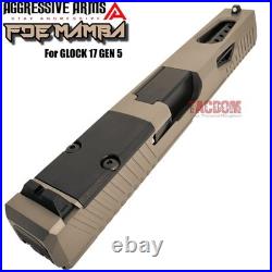 AGGRESSIVE ARMS FDE TAN MAMBA COMPLETE PORTED SLIDE BARREL For GLOCK 17 GEN 5
