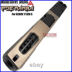 AGGRESSIVE ARMS FDE TAN MAMBA COMPLETE PORTED SLIDE BARREL For GLOCK 17 GEN 5