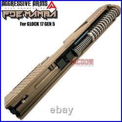 AGGRESSIVE ARMS FDE TAN MAMBA COMPLETE PORTED SLIDE BARREL For GLOCK 17 GEN 5