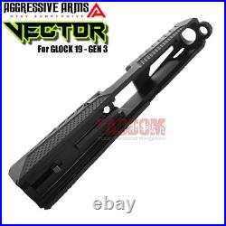 AGGRESSIVE ARMS VECTOR COMPLETE PORTED SLIDE & BARREL For GL0CK 19 GEN 3 RMR