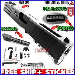 AGGRESSIVE ARMS for GLOCK 19 GEN 5 PORTED COMPLETE BLACK SLIDE + BARREL + PARTS AGGRESSIVE ARMS for GLOCK 19 GEN 5 PORTED COMPLETE BLACK SLIDE + BARREL + PARTS