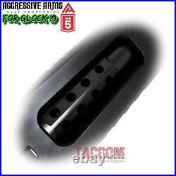 AGGRESSIVE ARMS for GLOCK 19 GEN 5 PORTED COMPLETE BLACK SLIDE + BARREL + PARTS AGGRESSIVE ARMS for GLOCK 19 GEN 5 PORTED COMPLETE BLACK SLIDE + BARREL + PARTS