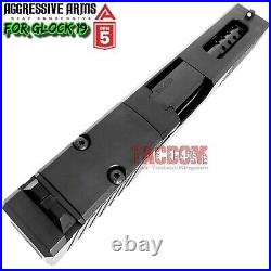 AGGRESSIVE ARMS for GLOCK 19 GEN 5 PORTED COMPLETE BLACK SLIDE + BARREL + PARTS AGGRESSIVE ARMS for GLOCK 19 GEN 5 PORTED COMPLETE BLACK SLIDE + BARREL + PARTS