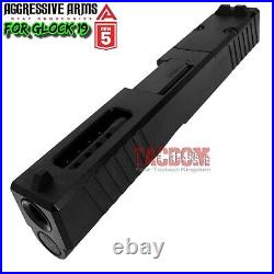AGGRESSIVE ARMS for GLOCK 19 GEN 5 PORTED COMPLETE BLACK SLIDE + BARREL + PARTS AGGRESSIVE ARMS for GLOCK 19 GEN 5 PORTED COMPLETE BLACK SLIDE + BARREL + PARTS