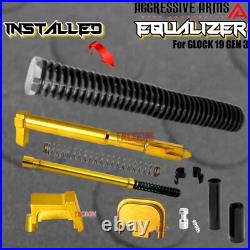 Aggressive Arms Equalizer Complete Ported White Slide Gold Barrel For Glock 19