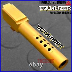 Aggressive Arms Equalizer Complete Ported White Slide Gold Barrel For Glock 19