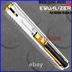 Aggressive Arms Equalizer Complete Ported White Slide Gold Barrel For Glock 19