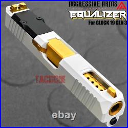 Aggressive Arms Equalizer Complete Ported White Slide Gold Barrel For Glock 19