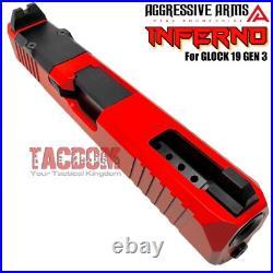 Aggressive Arms Inferno Complete Ported Red Slide Black Barrel For Glock 19 Gen3