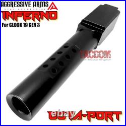 Aggressive Arms Inferno Complete Ported Red Slide Black Barrel For Glock 19 Gen3