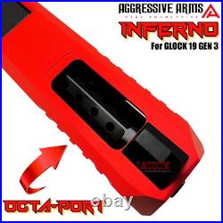 Aggressive Arms Inferno Complete Ported Red Slide Black Barrel For Glock 19 Gen3