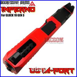Aggressive Arms Inferno Complete Ported Red Slide Black Barrel For Glock 19 Gen3