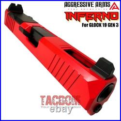 Aggressive Arms Inferno Complete Ported Red Slide Black Barrel For Glock 19 Gen3