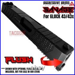 Aggressive Arms Savage Complete Slide + Upper Parts For Glock 43 43x Black