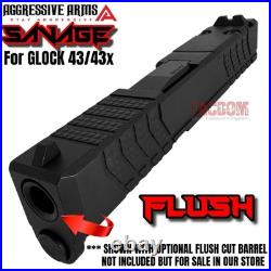 Aggressive Arms Savage Complete Slide + Upper Parts For Glock 43 43x Black