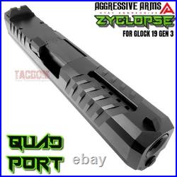 Aggressive Arms Zyclopse Complete Black Ported Slide Barrel Glock 19 Gen 3 Rmr