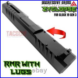 Aggressive Arms Zyclopse Complete Black Ported Slide Barrel Glock 19 Gen 3 Rmr