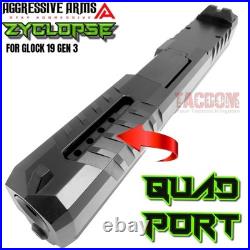Aggressive Arms Zyclopse Complete Black Ported Slide Barrel Glock 19 Gen 3 Rmr