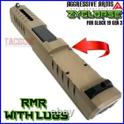 Aggressive Arms Zyclopse Complete Fde Tan Ported Slide Barrel Glock 19 Gen 3 Rmr