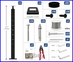 COMPLETE 1/8 Cable Railing Kit With Posts Hydraulic Crimper Extra Cable & Parts