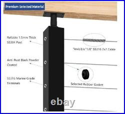 COMPLETE 1/8 Cable Railing Kit With Posts Hydraulic Crimper Extra Cable & Parts