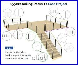 COMPLETE 1/8 Cable Railing Kit With Posts Hydraulic Crimper Extra Cable & Parts