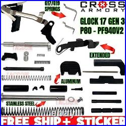 CROSS ARMORY UPGRADED Upper Lower Frame Slide Parts Kit for Glok 17 PF940v2