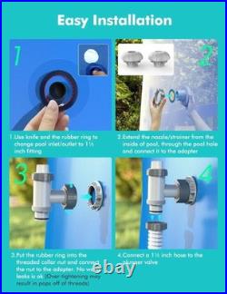 Complete Above Ground Pool Replacement Parts Kit Plunger Valves & Adapters