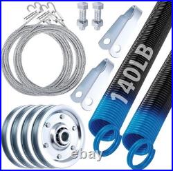 Complete Heavy-Duty Garage Door Parts Kit 140 lb Springs, Cables & Pulleys