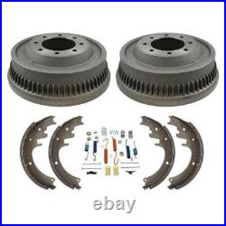 Complete Rear Drums Shoes & Brake Shoe Springs Kit Set for Dodge Ram 2500 94-99