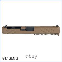 Complete Slide for Glock 17 Gen 3 FDE Window Cut Slide Ported Barrel