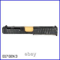 Complete Slide for Glock 17 Gen 3 Space Worn Slide Gold Ported Barrel