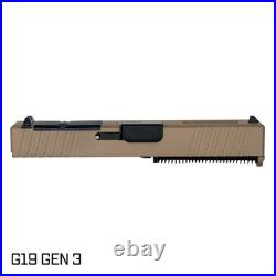 Complete Slide for Glock 19 Gen 3 FDE Cerakote Slide Optic Ready RMR