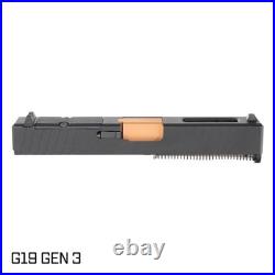 Complete Slide for Glock 19 Gen 3 PVD Copper Ported Barrel RMR Optic Cut Complete Slide for Glock 19 Gen 3 PVD Copper Ported Barrel RMR Optic Cut