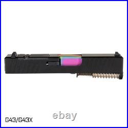 Complete Slide for Glock 43 Gen 4-5 PVD Rainbow Barrel RMSc Optic Cut Slide